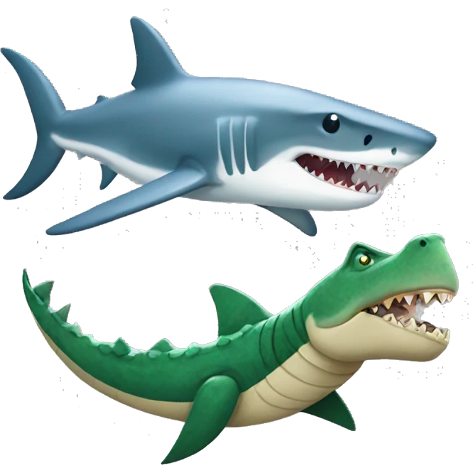 shark and crocodile emoji