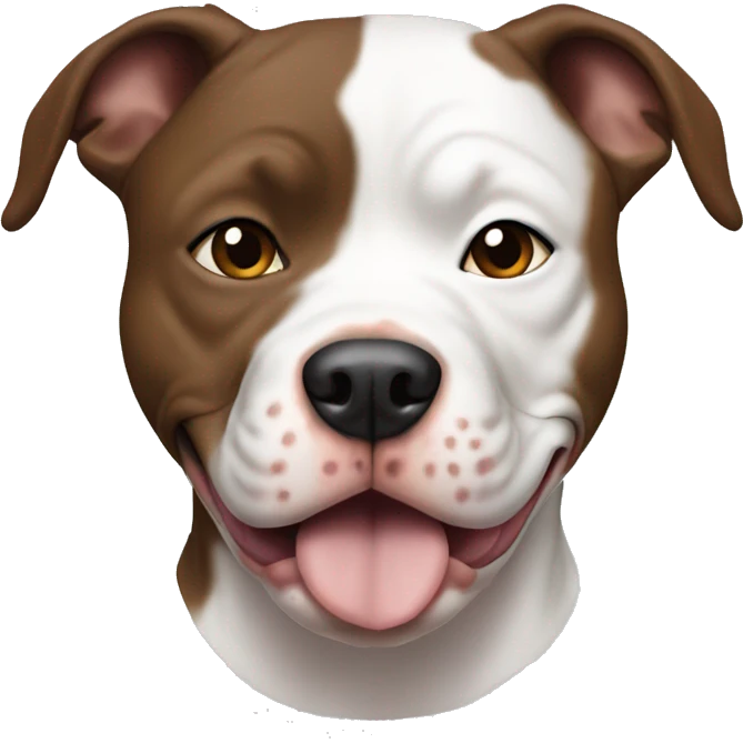 Female pitbull with white face and brown patch over only one eye  emoji
