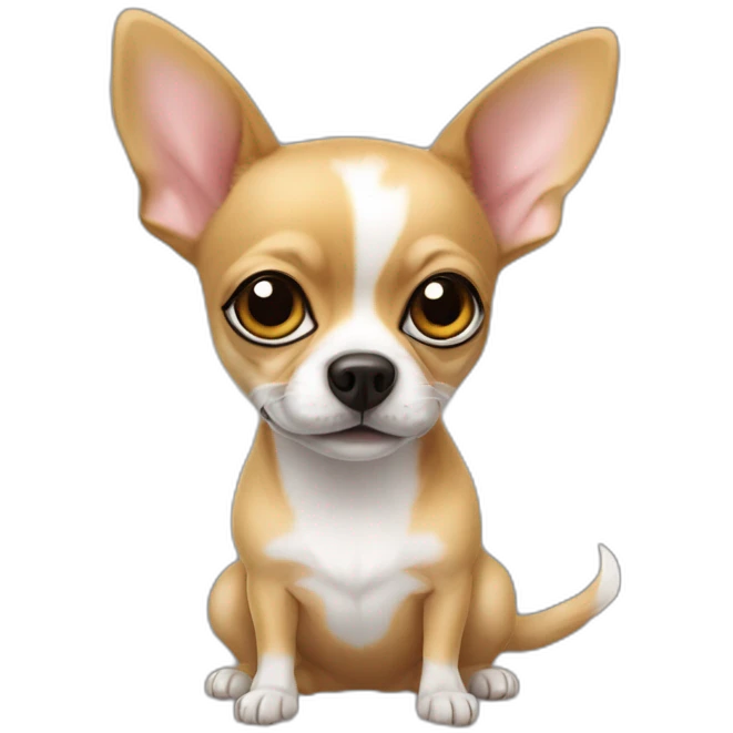 Un chiwawa avec des yeux en bulle tea emoji