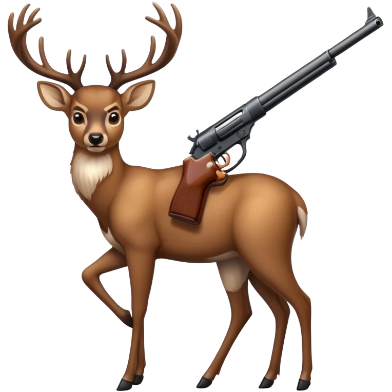Deer with gun emoji