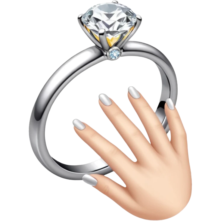 Hand with engagement ring on it  emoji