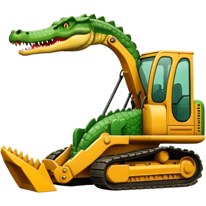 Crocodile in excavator emoji