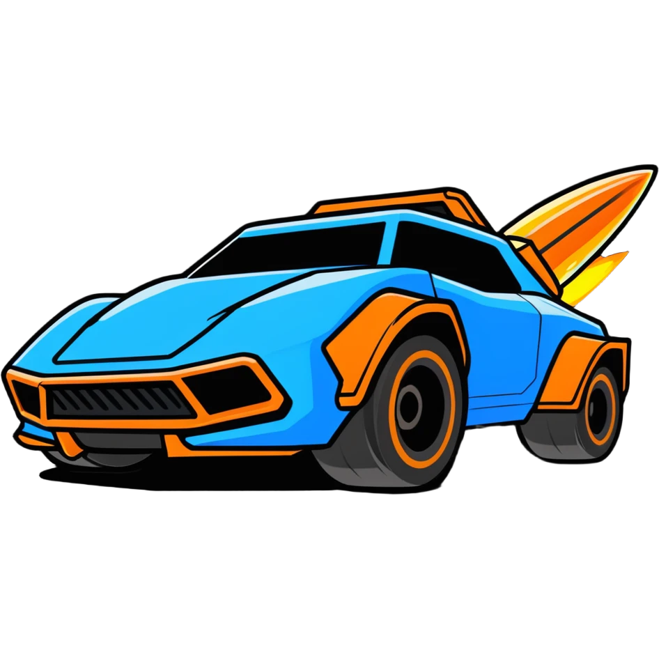 Rocket League car cartoon sticker style emoji