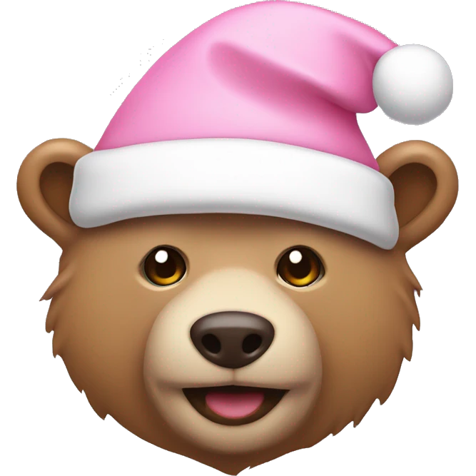 bear with light pink santa hat emoji