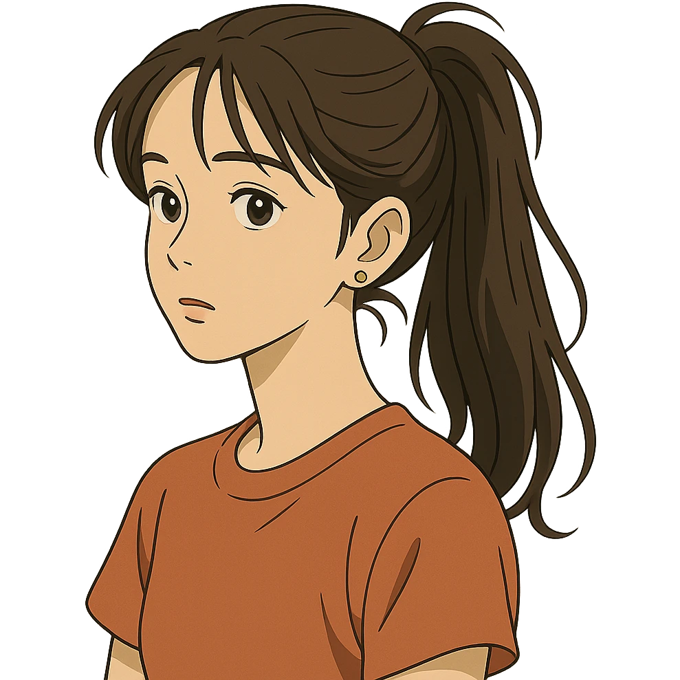 Asian girl with hairstyle like Tate McRae emoji