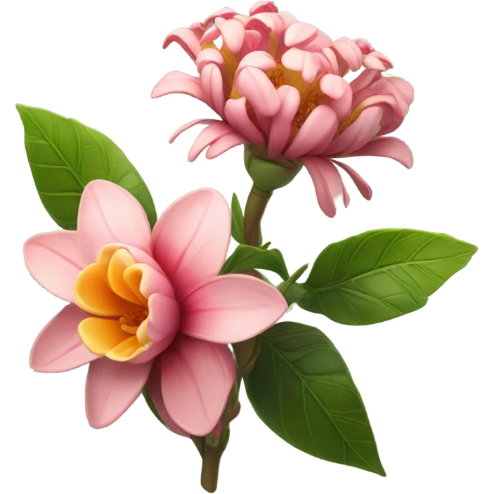 The realistc flower and beautiful emoji