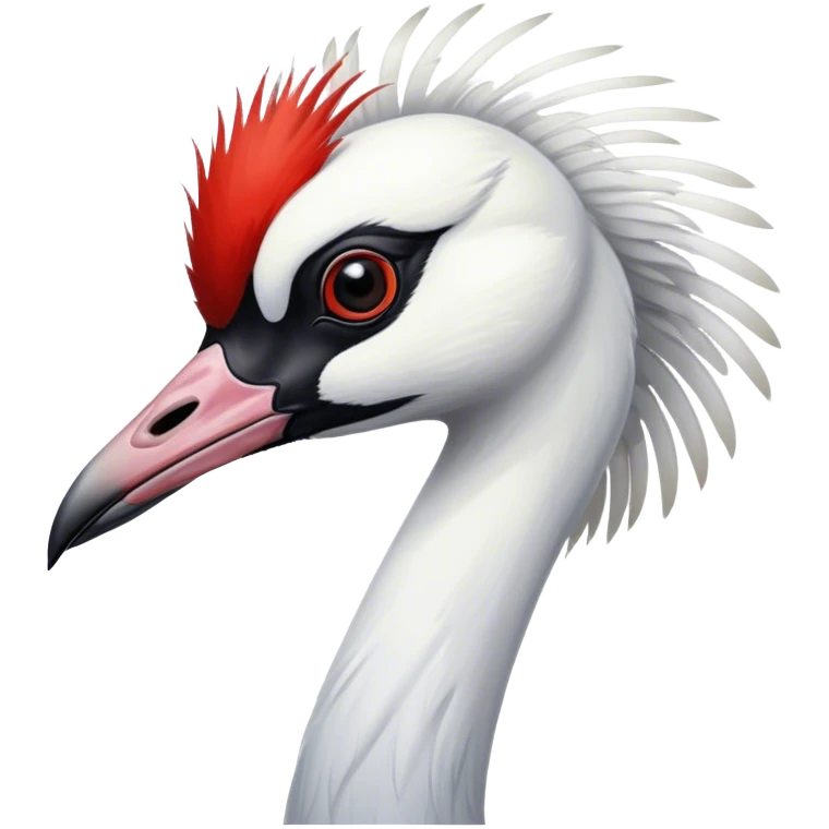 red crowned crane, 두루미 emoji