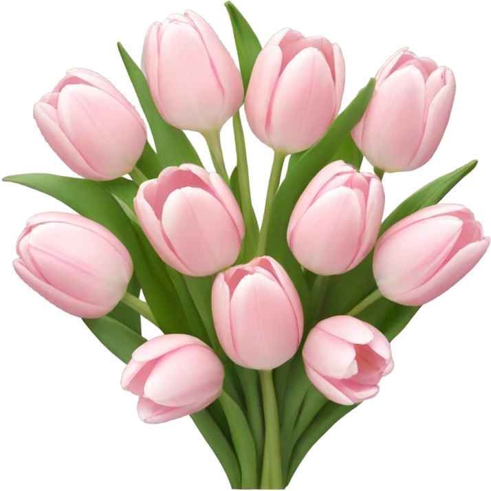 Cute Bouquet of Light pink tulips emoji