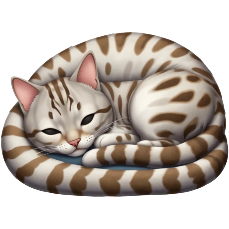 Silver bengal cat sleeping emoji