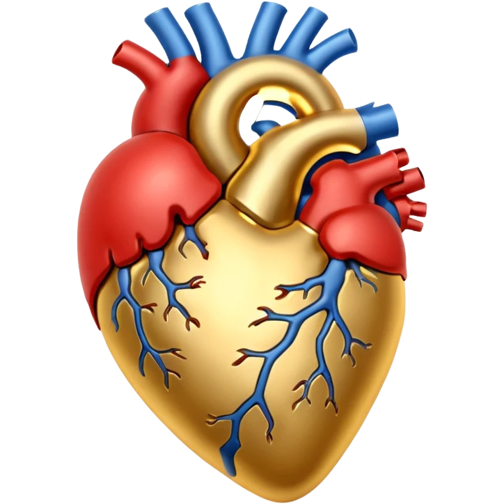Anatomical heart golden colour only  emoji