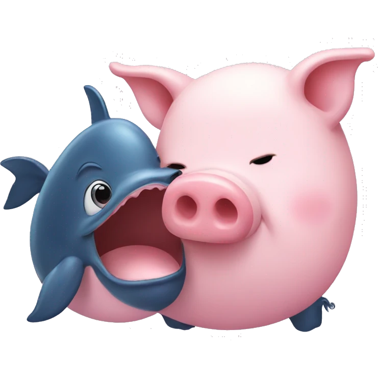 Pig kissing  a whale  emoji