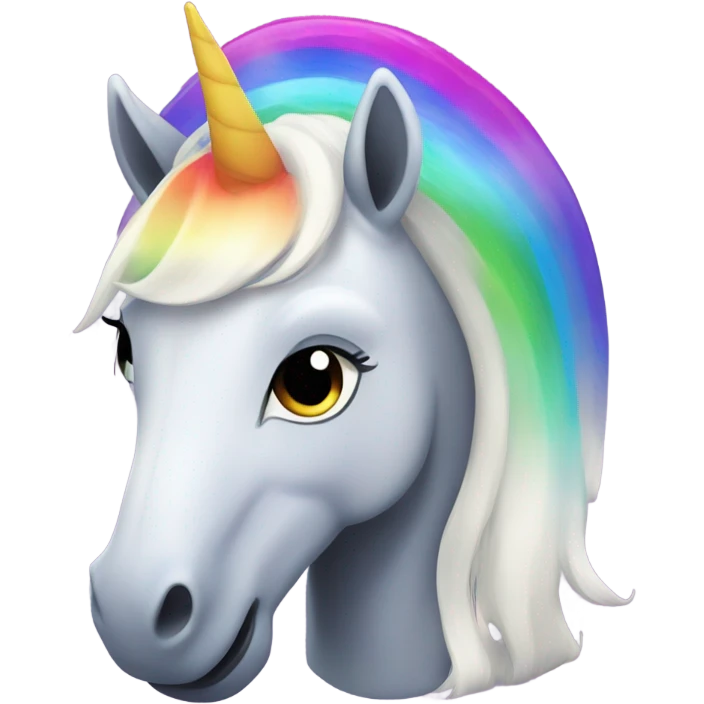 A unicorn Black. With white hair. A rainbow tongue. But it doesn’t like rainbows. It’s black. emoji