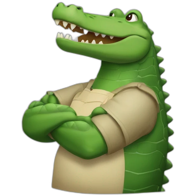 crocodile with arms crossed like an X emoji