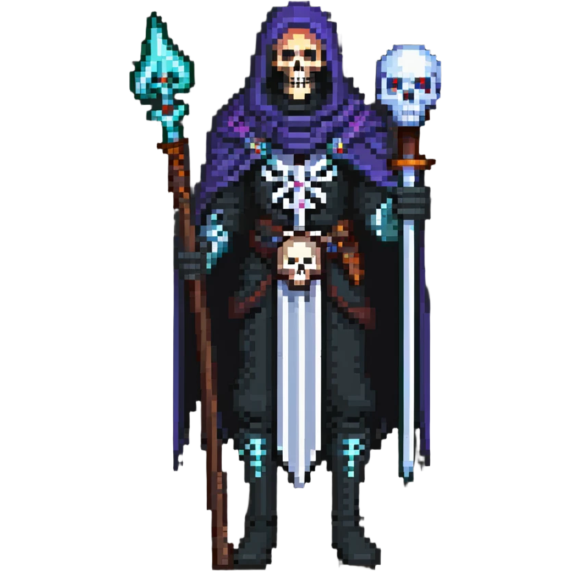 Necromancer with skull staff emoji