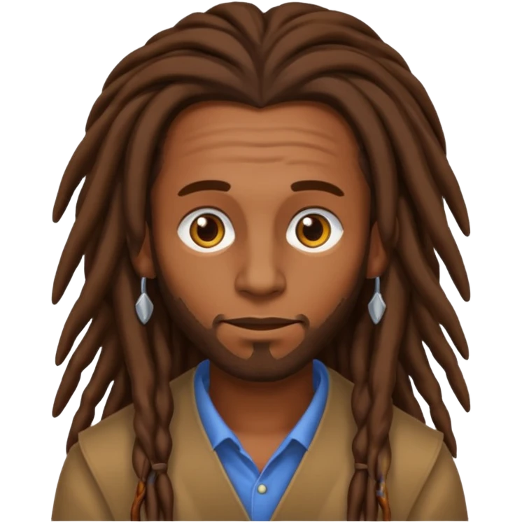 Man with long brown dreadlocks emoji