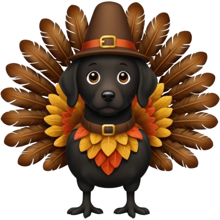 Black lab wearing a Turkey custom  emoji