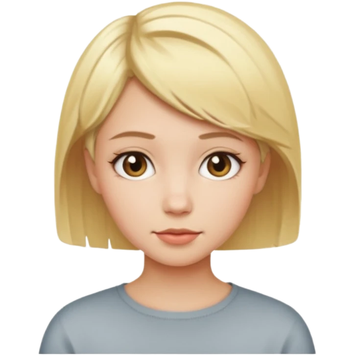 chica rubia con cabello corto emoji