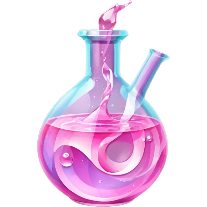 pink Magic Fantasy Potion, Glass Low Poly emoji