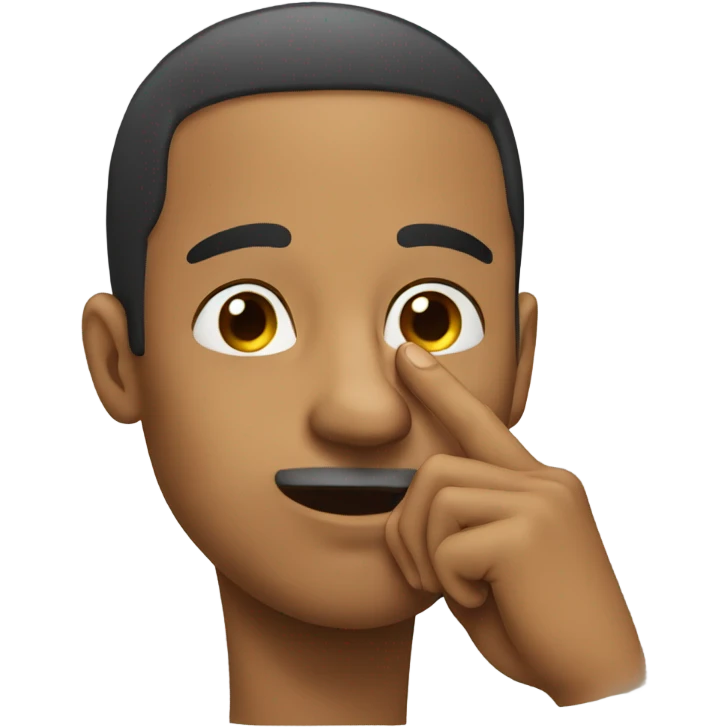 Guy touching nose emoji