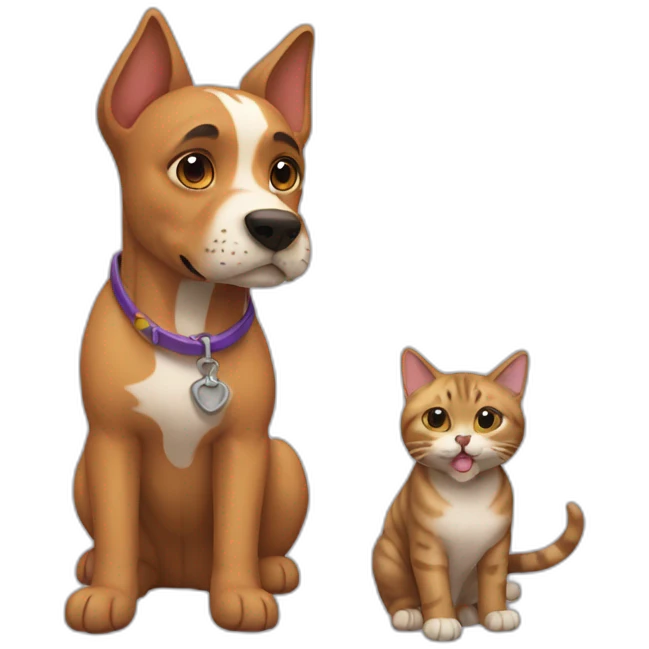 Perro con gato emoji