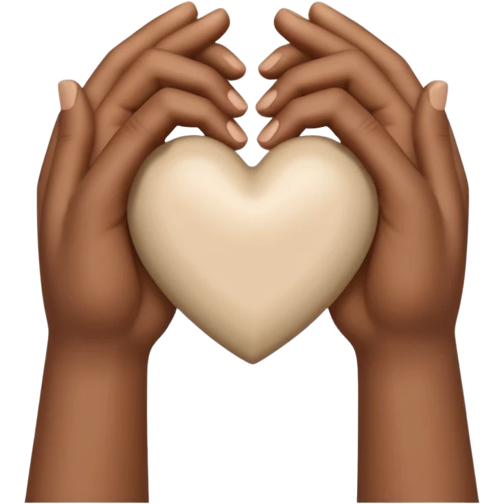 une main blanche et une main marron qui forme un coeur comme ça 🫶🏾 emoji