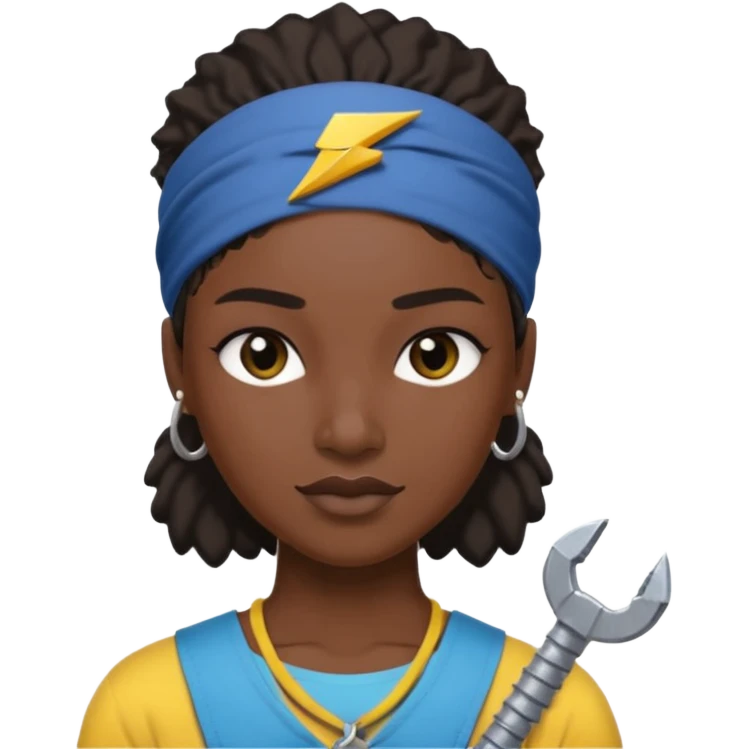 black usalt bolt half body with head band,half body,  emoji