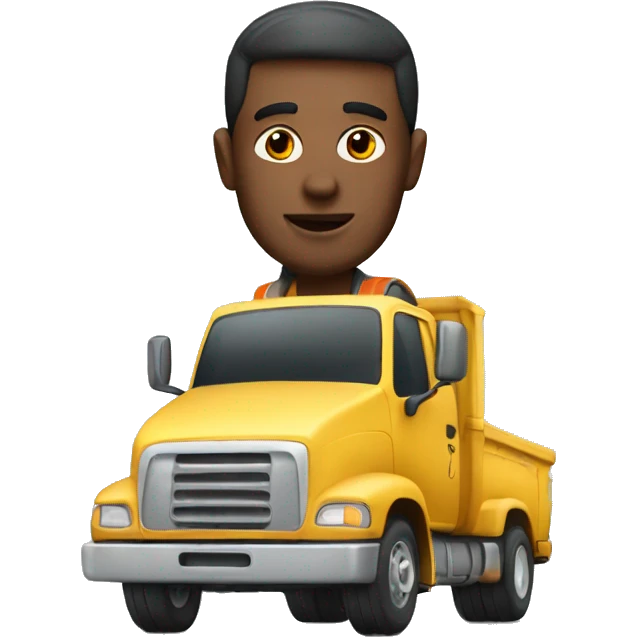 guy with head driving a truck  emoji