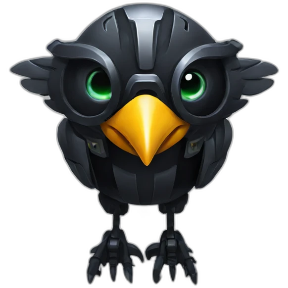 black mecha bird emoji