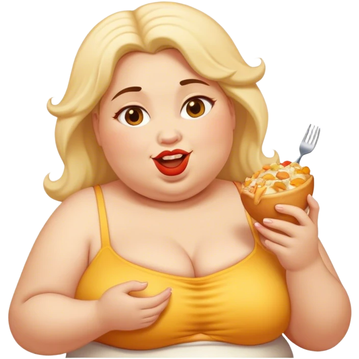 Fat lady eating  emoji