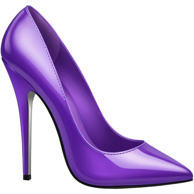 Womens pleaser brand purple chrome heels emoji