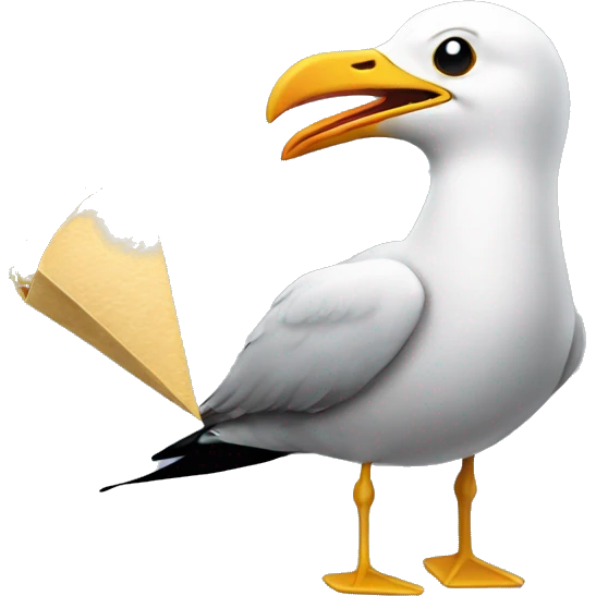 seagull with taco in its beak emoji