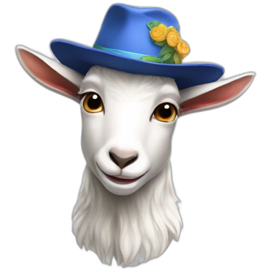 goat with a anime hat emoji