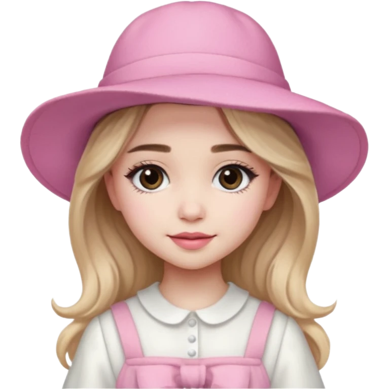 sabrina carpenter wearing Pink Hat, white dress emoji