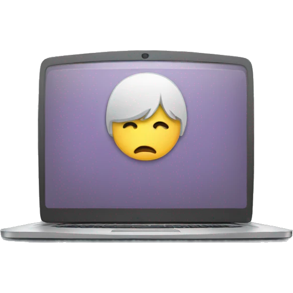 laptop with sad person emoji