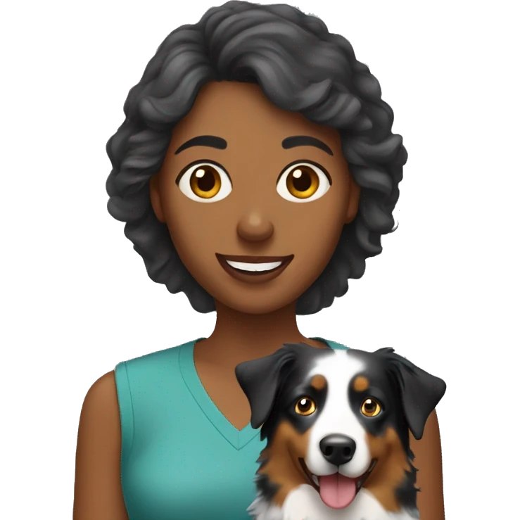 Woman with Australian shepherd emoji