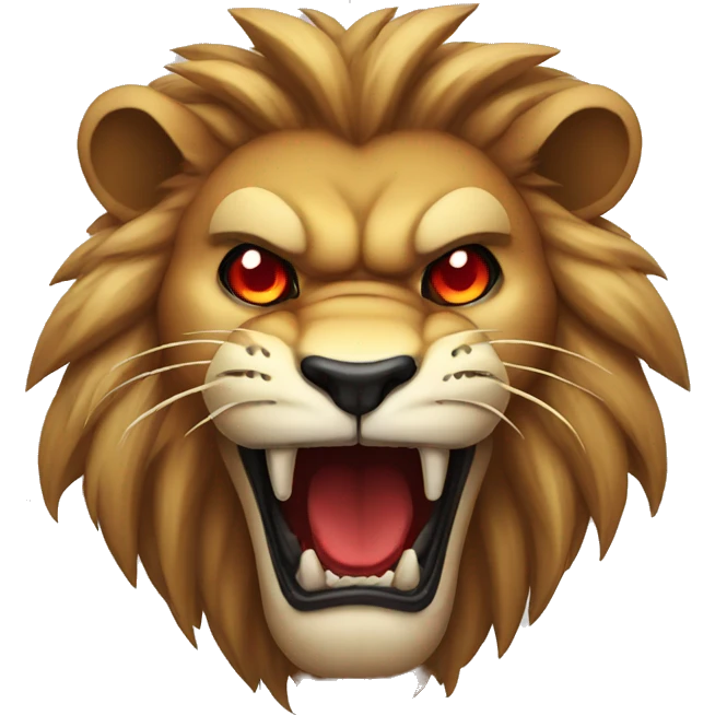Angry lion with red eyes  emoji