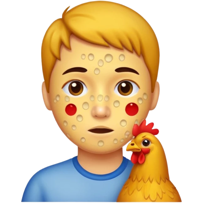 person with chicken pox on their face emoji