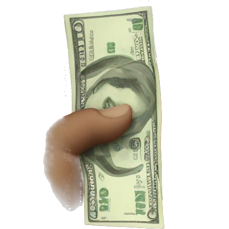 Hand giving a cash emoji