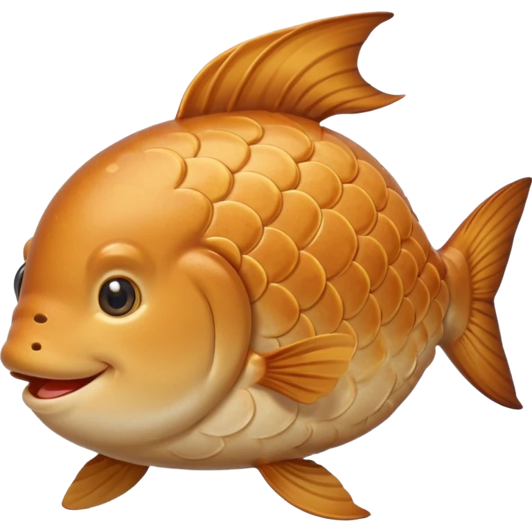 delicous fish-shaped bun like simple emoji for using app with cute bun and 측면에서 바라보는 붕어빵 이미지 비늘은 최대한 안보이게 귀여운 이미지로 emoji
