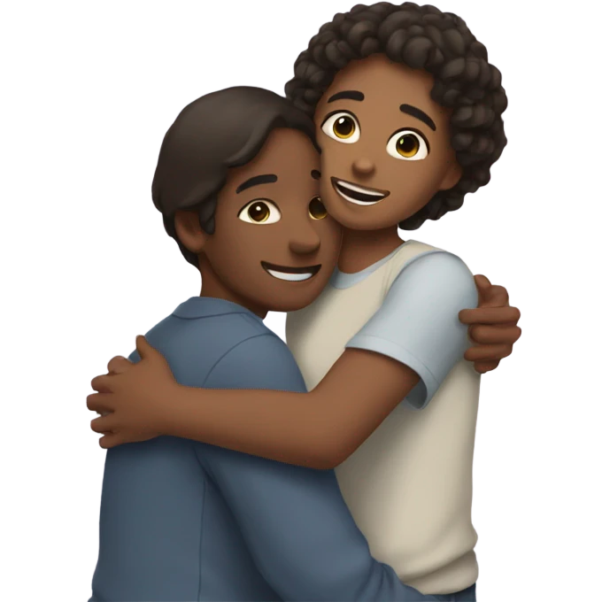 Sister and brother friendly hug emoji