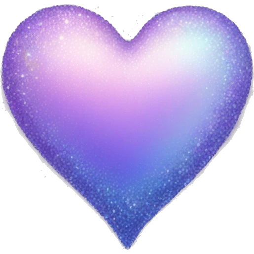 sparkly pastel indigo-lilac-gradient iridescent heart emoji