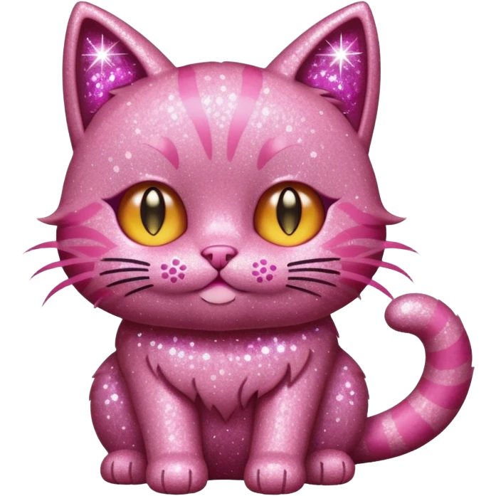 glitter pink cat  emoji