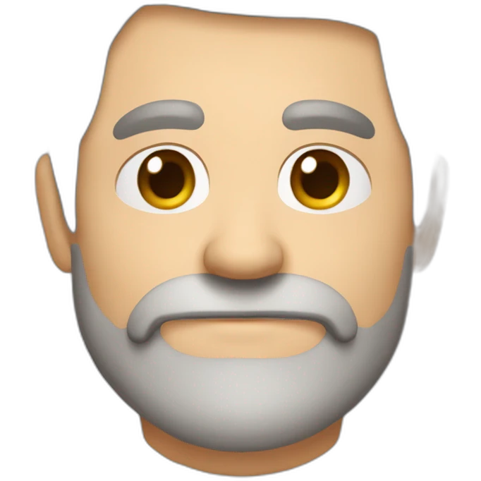Middle-aged brown-haired, grey-bearded guy who is happily instrentive and hyperactive emoji