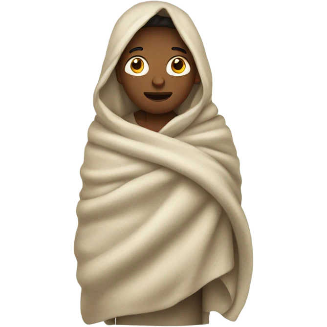 A person wrapped in a blanket emoji