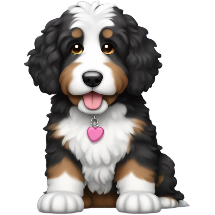 bernedoodle with computer emoji