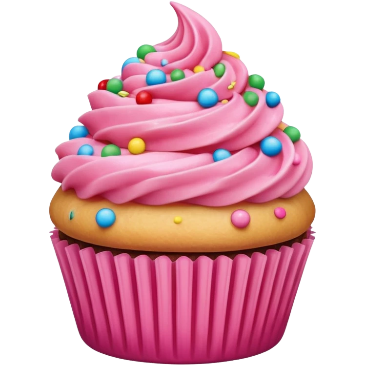Cupcake with pink icing emoji