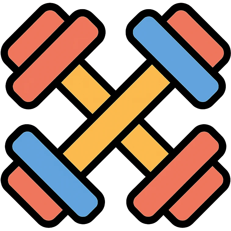 color outline icon of dumbbells emoji