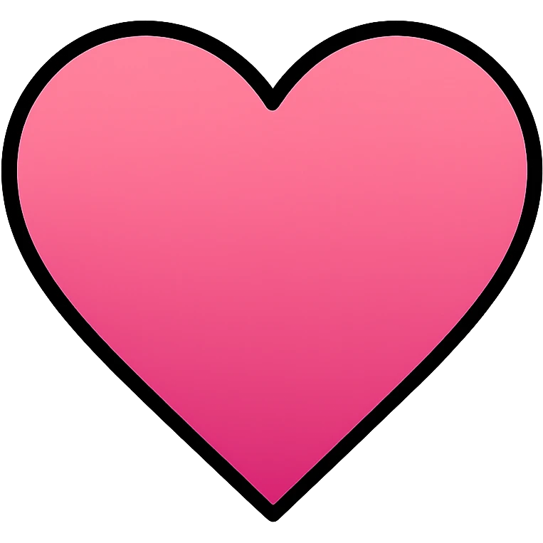 pink ombre heart icon, modern, clean, minimal, vector style emoji