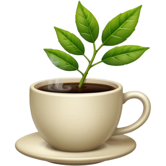  Cup of coffee with a plants emoji