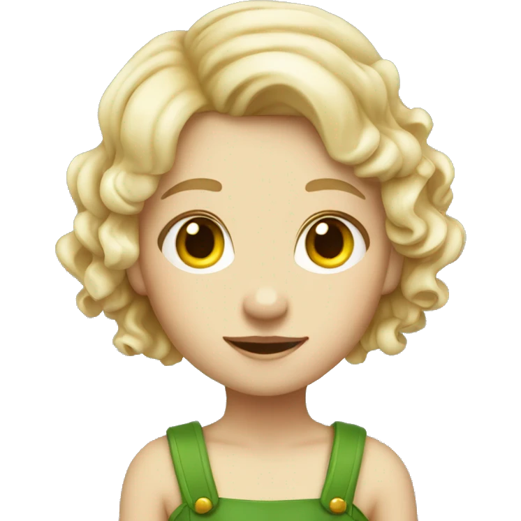 girl irish fairy with wavy short blond hair full view emoji